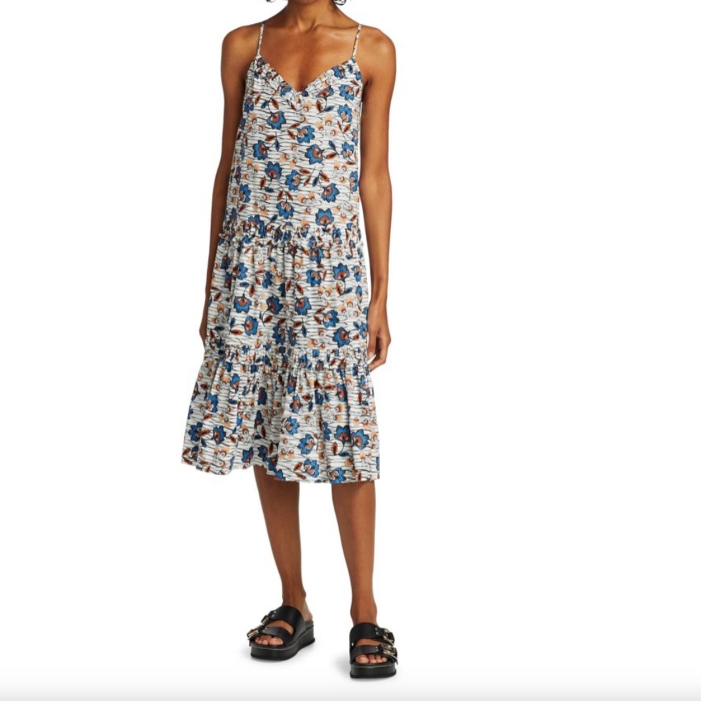 Derek Lam 10 Crosby Odile Midi Dress, cotton, straps size 4
